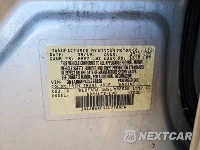 Zdjęcie 12 z 12 samochodu: 2012 NISSAN SENTRA 2.0 VIN:3N1AB6AP4CL778826 - miniatura