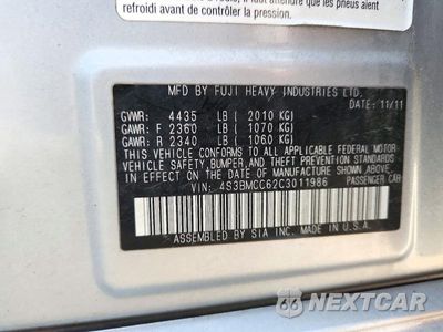 Zdjęcie 12 z 12 samochodu: 2012 SUBARU LEGACY 2.5I PREMIUM VIN:4S3BMCC62C3011986 - miniatura