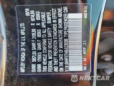 Zdjęcie 12 z 12 samochodu: 2018 HONDA CIVIC SPORT VIN:SHHFK7H49JU239388 - miniatura