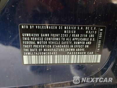 Zdjęcie 13 z 13 samochodu: 2013 VOLKSWAGEN JETTA TDI VIN:3VWLL7AJ5DM285492 - miniatura