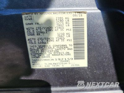 Zdjęcie 13 z 13 samochodu: 2018 NISSAN MURANO SL VIN:5N1AZ2MHXJN192159 - miniatura