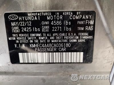 Zdjęcie 12 z 12 samochodu: 2012 HYUNDAI SONATA HYBRID VIN:KMHEC4A48CA036180 - miniatura