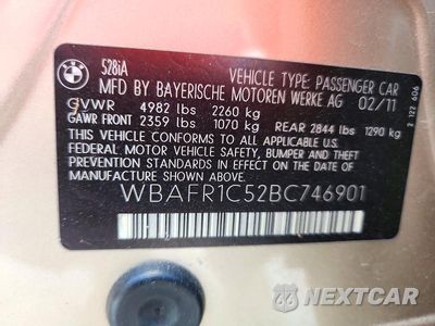 Zdjęcie 12 z 12 samochodu: 2011 BMW 528 I VIN:WBAFR1C52BC746901 - miniatura