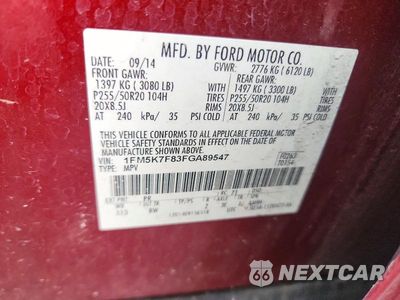 Zdjęcie 13 z 13 samochodu: 2015 FORD EXPLORER LIMITED VIN:1FM5K7F83FGA89547 - miniatura