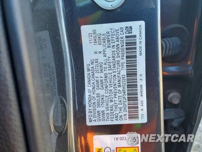 Zdjęcie 13 z 13 samochodu: 2024 HONDA CIVIC SPORT VIN:2HGFE2F54RH523283 - miniatura