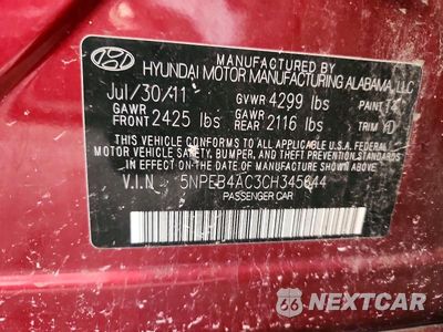 Zdjęcie 13 z 13 samochodu: 2012 HYUNDAI SONATA GLS VIN:5NPEB4AC3CH345644 - miniatura