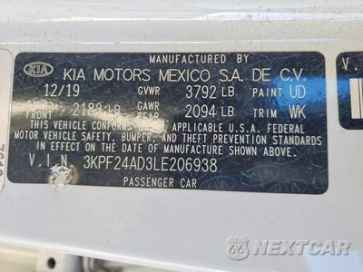 Zdjęcie 12 z 12 samochodu: 2020 KIA FORTE LXS VIN:3KPF24AD3LE206938 - miniatura