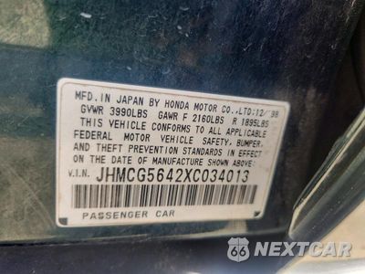 Zdjęcie 12 z 12 samochodu: 1999 HONDA ACCORD LX VIN:JHMCG5642XC034013 - miniatura