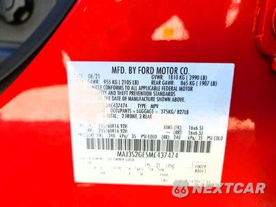 Zdjęcie 12 z 12 samochodu: 2021 FORD ECOSPORT SE VIN:MAJ3S2GE5MC437474 - miniatura