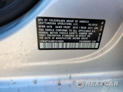 Zdjęcie 12 z 12 samochodu: 2014 VOLKSWAGEN PASSAT S VIN:1VWAP7A36EC016983 - miniatura