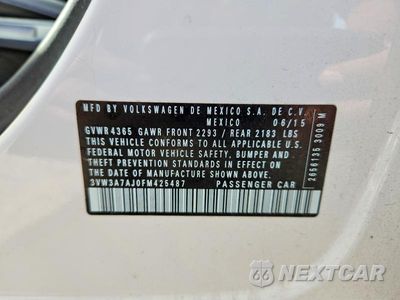 Zdjęcie 12 z 12 samochodu: 2015 VOLKSWAGEN JETTA TDI VIN:3VW3A7AJ0FM425487 - miniatura