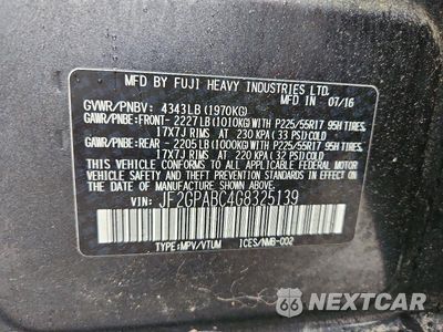 Zdjęcie 14 z 14 samochodu: 2016 SUBARU CROSSTREK PREMIUM VIN:JF2GPABC4G8325139 - miniatura