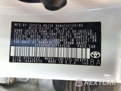 Zdjęcie 13 z 13 samochodu: 2014 TOYOTA COROLLA LE ECO PREMIUM VIN:5YFBPRHE5EP142530 - miniatura