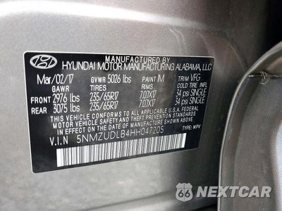 Zdjęcie 13 z 13 samochodu: 2017 HYUNDAI SANTA FE SPORT 2.4L VIN:5NMZUDLB4HH047205 - miniatura