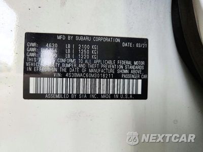Zdjęcie 12 z 12 samochodu: 2021 SUBARU LEGACY PREMIUM VIN:4S3BWAC60M3018211 - miniatura