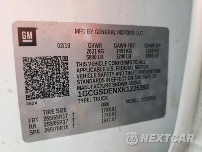 Zdjęcie 12 z 12 samochodu: 2019 CHEVROLET COLORADO Z71 VIN:1GCGSDENXK1235393 - miniatura