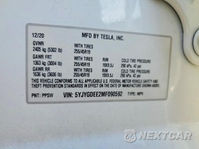 Zdjęcie 13 z 13 samochodu: 2021 TESLA MODEL Y VIN:5YJYGDEE2MF090592 - miniatura