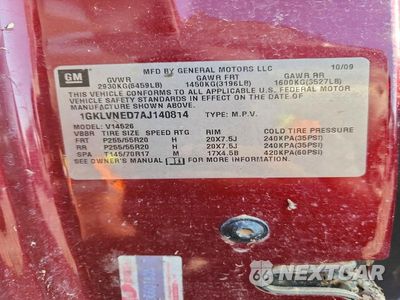 Zdjęcie 13 z 13 samochodu: 2010 GMC ACADIA SLT-2 VIN:1GKLVNED7AJ140814 - miniatura