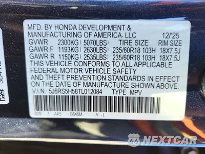 Zdjęcie 13 z 13 samochodu: 2026 HONDA CR-V SPORT VIN:5J6RS5H58TL012084 - miniatura