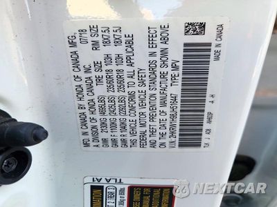 Zdjęcie 14 z 14 samochodu: 2018 HONDA CR-V TOURING VIN:2HKRW1H98JH516447 - miniatura