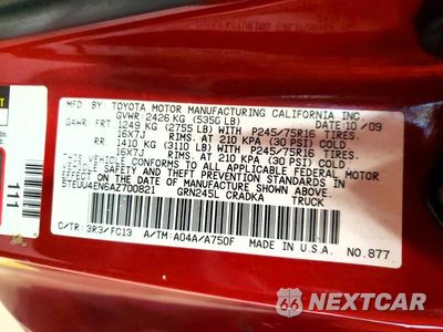 Zdjęcie 12 z 12 samochodu: 2010 TOYOTA TACOMA V6 VIN:5TEUU4EN6AZ700821 - miniatura