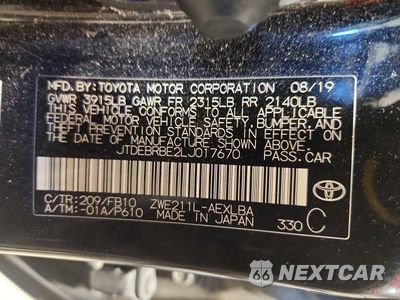 Zdjęcie 12 z 12 samochodu: 2020 TOYOTA COROLLA LE VIN:JTDEBRBE2LJ017670 - miniatura