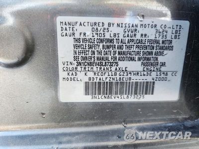 Zdjęcie 13 z 13 samochodu: 2025 NISSAN VERSA SV VIN:3N1CN8EV4SL873275 - miniatura