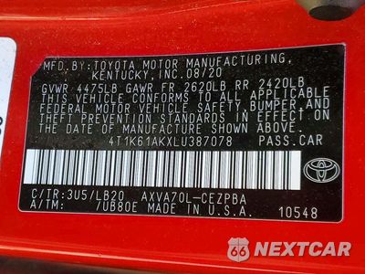 Zdjęcie 13 z 13 samochodu: 2020 TOYOTA CAMRY XSE VIN:4T1K61AKXLU387078 - miniatura