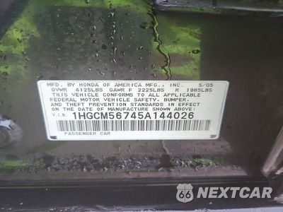 Zdjęcie 12 z 12 samochodu: 2005 HONDA ACCORD EX VIN:1HGCM56745A144026 - miniatura