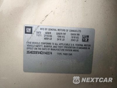 Zdjęcie 13 z 13 samochodu: 2012 BUICK REGAL PREMIUM VIN:2G4GS5EV4C9140374 - miniatura