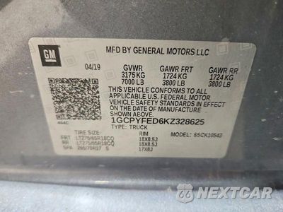 Zdjęcie 12 z 12 samochodu: 2019 CHEVROLET SILVERADO K1500 LT TRAIL BOSS VIN:1GCPYFED6KZ328625 - miniatura
