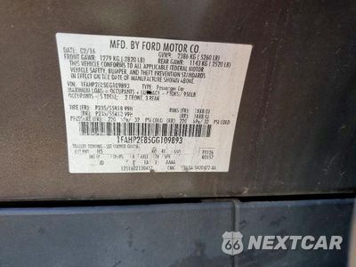 Zdjęcie 12 z 12 samochodu: 2016 FORD TAURUS SEL VIN:1FAHP2E85GG109893 - miniatura