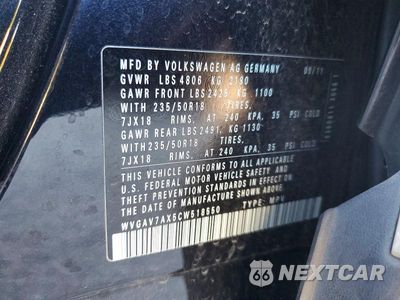 Zdjęcie 13 z 13 samochodu: 2012 VOLKSWAGEN TIGUAN S VIN:WVGAV7AX5CW518550 - miniatura