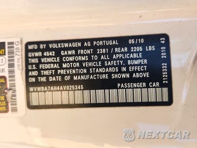 Zdjęcie 12 z 12 samochodu: 2010 VOLKSWAGEN EOS TURBO VIN:WVWBA7AH4AV025345 - miniatura