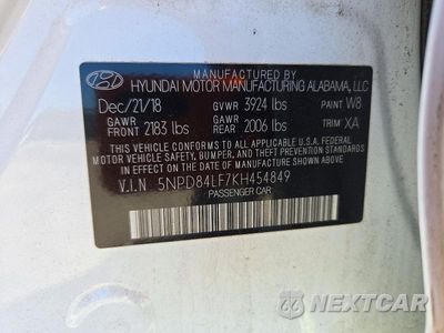 Zdjęcie 12 z 12 samochodu: 2019 HYUNDAI ELANTRA SEL VIN:5NPD84LF7KH454849 - miniatura