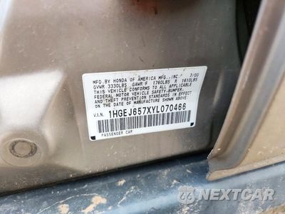 Zdjęcie 12 z 12 samochodu: 2000 HONDA CIVIC LX VIN:1HGEJ657XYL070466 - miniatura