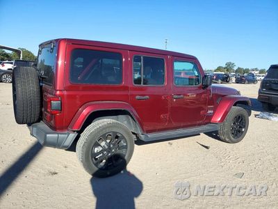 Trzecie zdjęcie samochodu z tyłu: 2021 JEEP WRANGLER UNLIMITED SAHARA 4XE VIN:1C4JJXP64MW658458 - miniatura