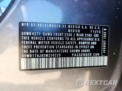Zdjęcie 12 z 12 samochodu: 2014 VOLKSWAGEN JETTA SE VIN:3VWD17AJ8EM239229 - miniatura