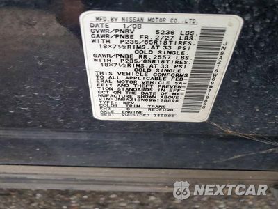 Zdjęcie 13 z 13 samochodu: 2009 NISSAN MURANO S VIN:JN8AZ18W69W118898 - miniatura