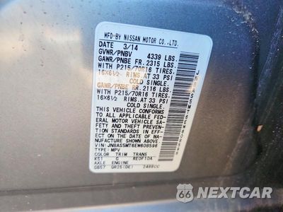 Zdjęcie 12 z 12 samochodu: 2014 NISSAN ROGUE SELECT S VIN:JN8AS5MT6EW608596 - miniatura