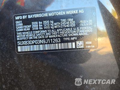 Zdjęcie 14 z 14 samochodu: 2022 BMW X3 M40I VIN:5UX83DP03N9J11263 - miniatura