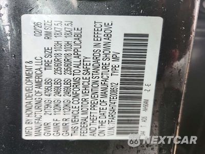 Zdjęcie 13 z 13 samochodu: 2026 HONDA CR-V EXL VIN:7FARS4H74TE008512 - miniatura