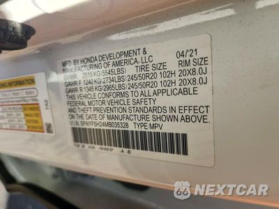 Zdjęcie 13 z 13 samochodu: 2021 HONDA PILOT SE VIN:5FNYF5H24MB035328 - miniatura