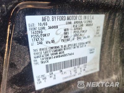 Zdjęcie 12 z 12 samochodu: 2004 FORD F150 SUPERCREW VIN:1FTRW14W84KB57604 - miniatura