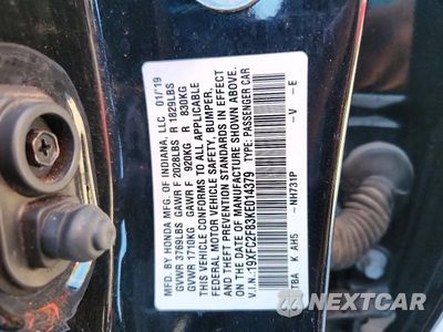 Zdjęcie 12 z 12 samochodu: 2019 HONDA CIVIC SPORT VIN:19XFC2F83KE014379 - miniatura