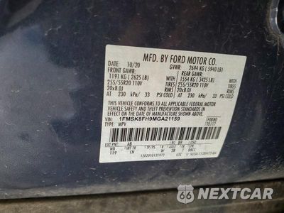 Zdjęcie 13 z 13 samochodu: 2021 FORD EXPLORER LIMITED VIN:1FMSK8FH9MGA21159 - miniatura
