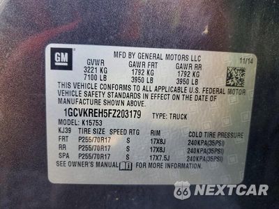 Zdjęcie 12 z 12 samochodu: 2015 CHEVROLET SILVERADO K1500 LT VIN:1GCVKREH5FZ203179 - miniatura