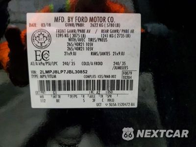 Zdjęcie 13 z 13 samochodu: 2018 LINCOLN MKX RESERVE VIN:2LMPJ8LP7JBL30852 - miniatura