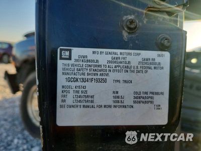 Zdjęcie 12 z 12 samochodu: 2001 CHEVROLET SILVERADO K1500 HEAVY DUTY VIN:1GCGK13U41F193250 - miniatura