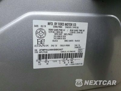 Zdjęcie 14 z 14 samochodu: 2019 FORD EDGE SEL VIN:2FMPK4J98KBB82427 - miniatura